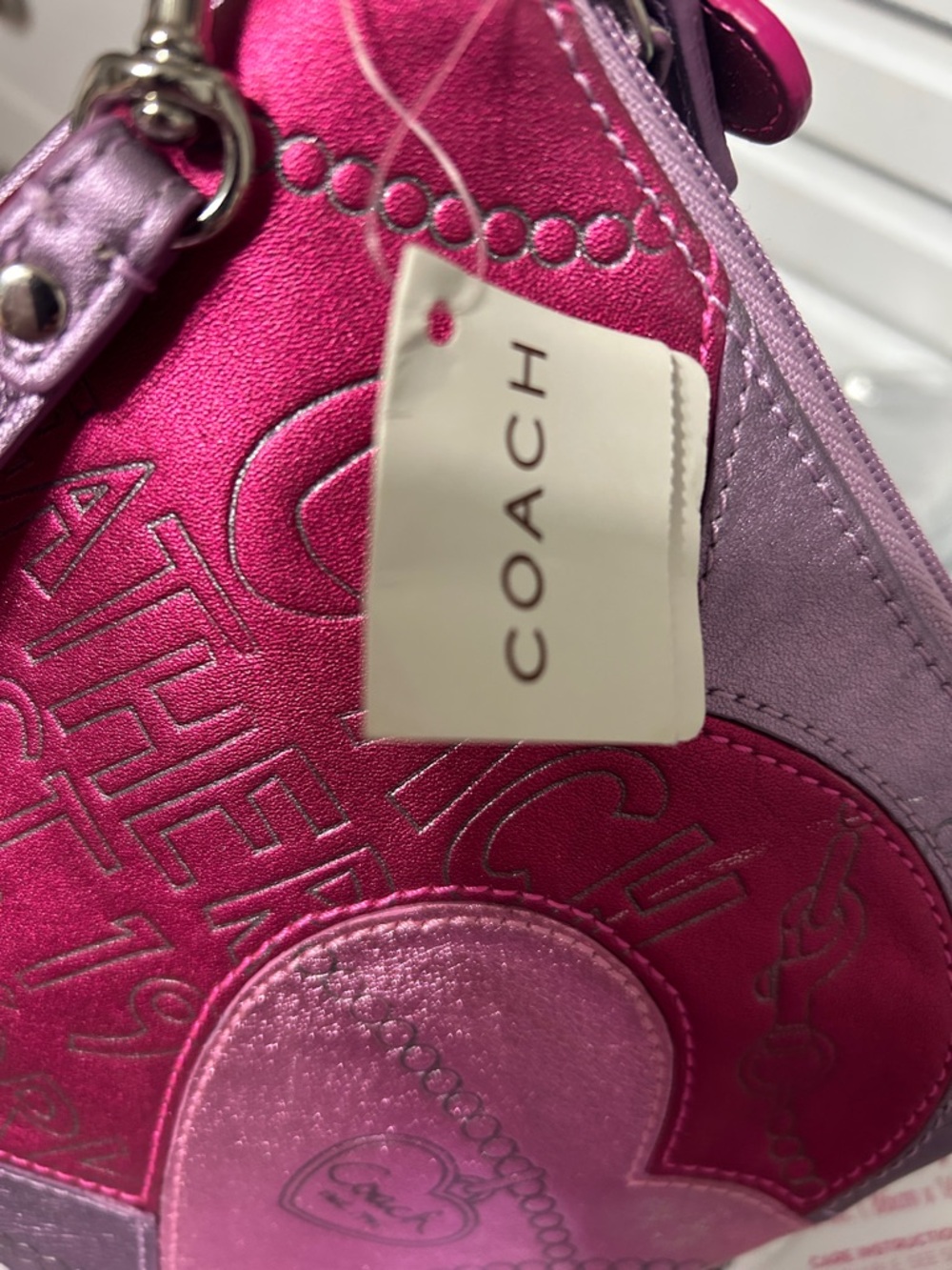 Rare Coach Pink & Purple Leather Crossbody - Picture 9 of 9